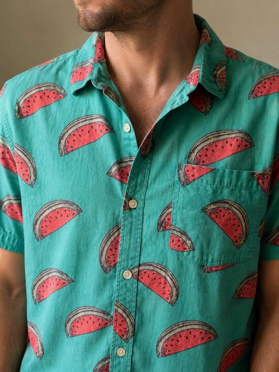 ACA Joe Other - Vintage 80s 90s ACA Joe Men's Button Up Shirt Watermelon Summer Fun USA Large